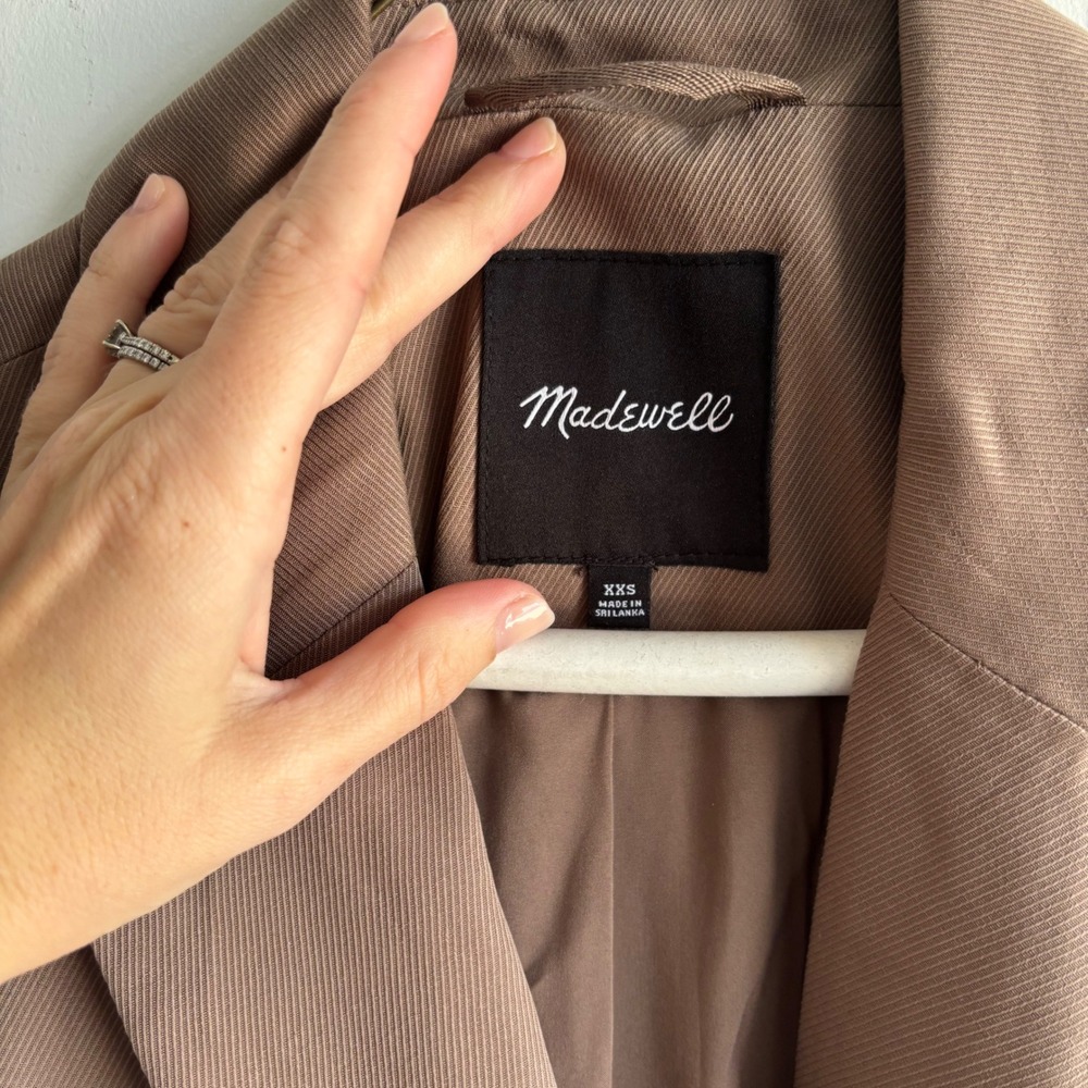 Madewell Dorset Blazer in Cedar‎ Twill Brown Double Breasted XXS NE292 - Picture 5 of 7